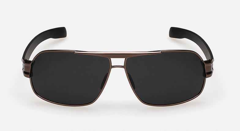 Polarized Square Sunglasses for Men - Metal Frame Stylish Eyewear