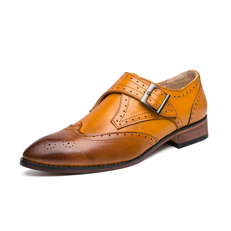Men's Leather Color-Blocking Shoes for Stylish Comfort