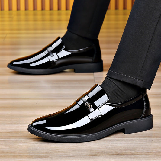 Dress Leather Shoes with Mirror-Like Slip-On Design for Effortless Elegance in Premium Quality