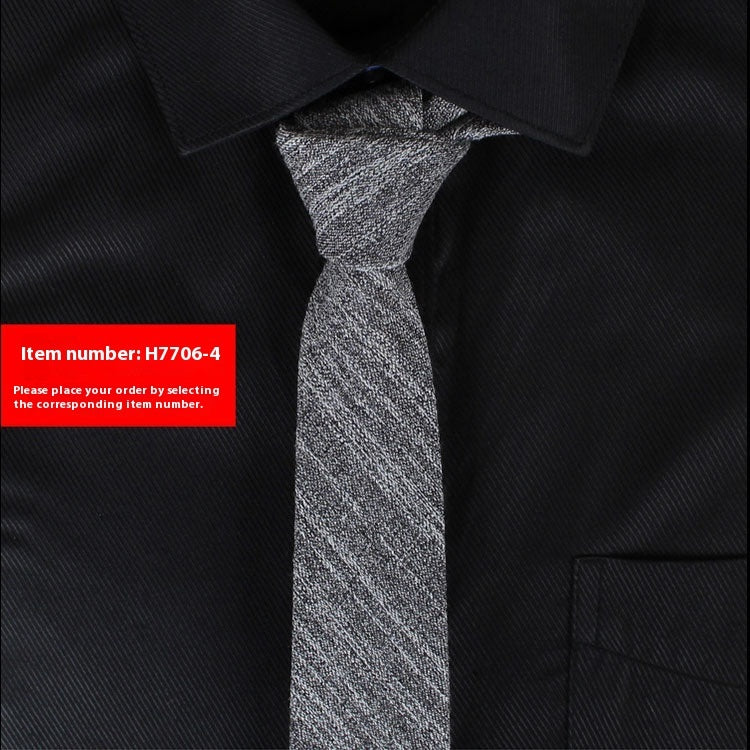 Solid Color Monochrome Narrow Cotton Tie Only - Neon North Clothing