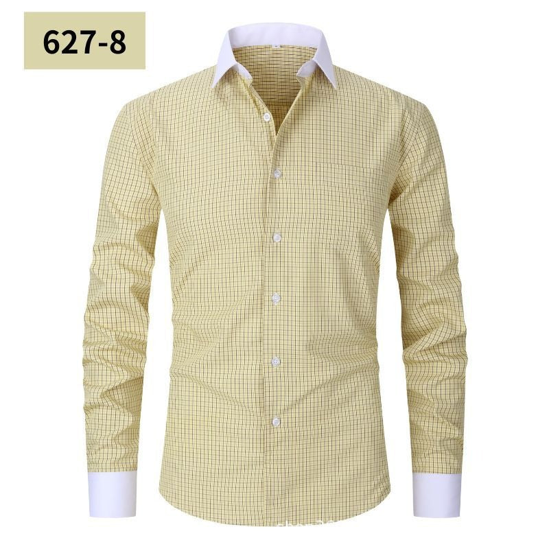 Mens Striped Iron Free Shirt - Plus Size Slim Fit Option