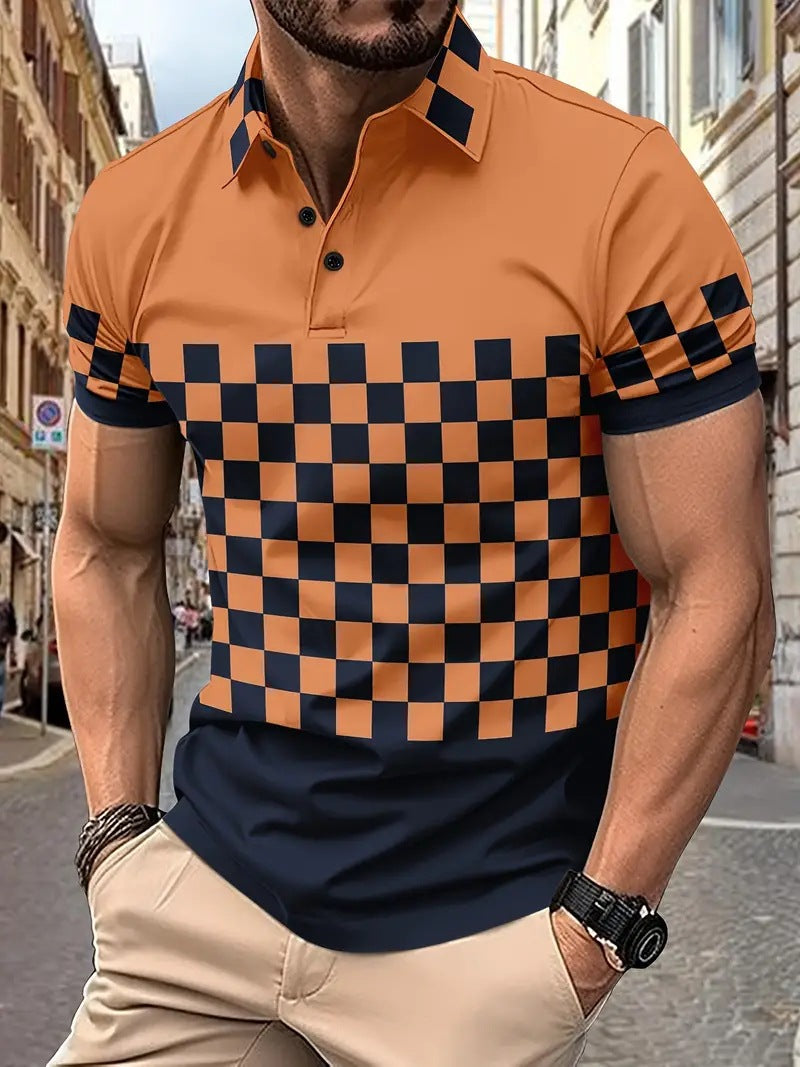 Men's Breathable Polo Shirt - Graphic 3 Quarter Zip Style - Neon North Clothing