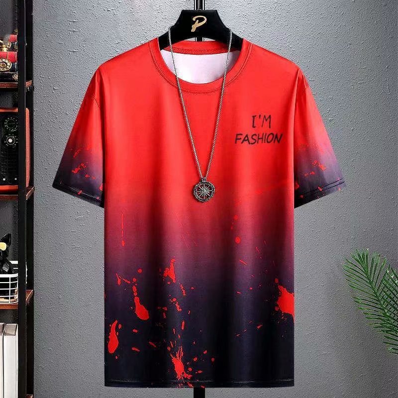 Gradient Casual T-Shirt with Half-Length Sleeves for Versatile Everyday Wear - Neon North Clothing