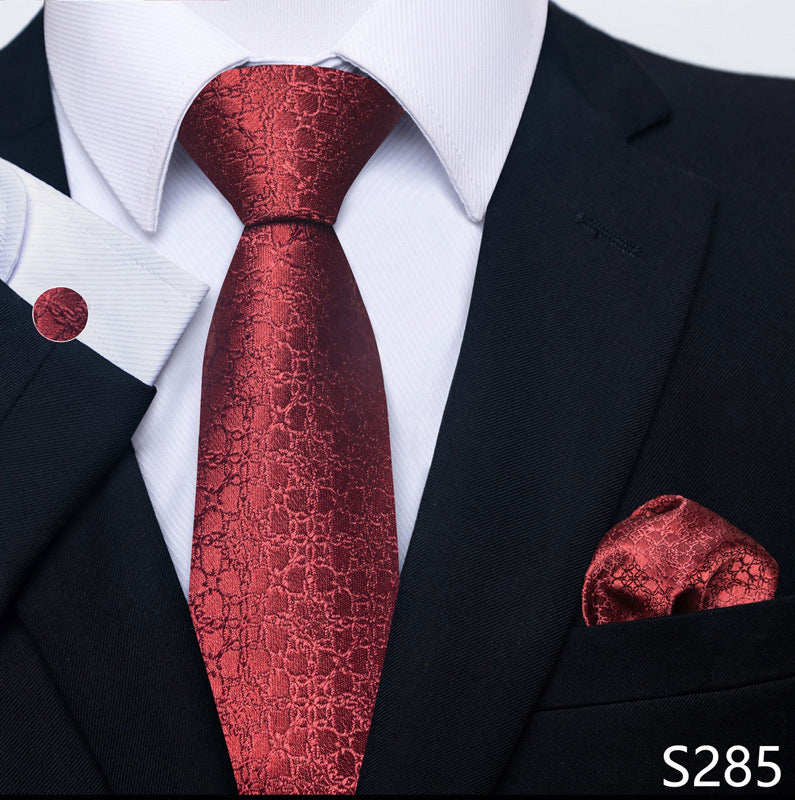 Men's Formal Wear Tie Set with Creative All-Match Scarf and Cuff Buckle - Neon North Clothing