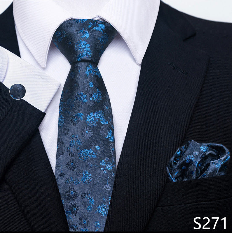 Men's Formal Wear Tie Set with Creative All-Match Scarf and Cuff Buckle - Neon North Clothing