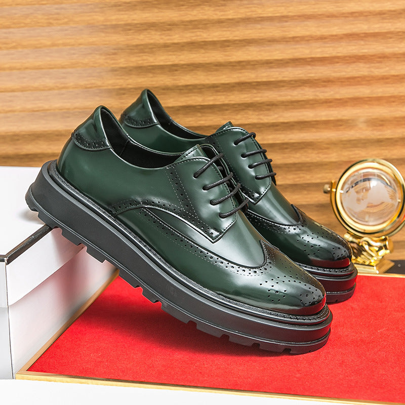Business Formal British Style Height-Increasing Leather Shoes for Elevation