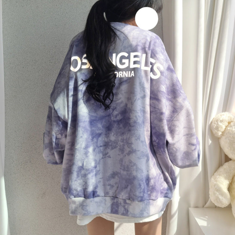Tie-dyed Oversized Sweatshirt for Women – Comfortable Cotton Style