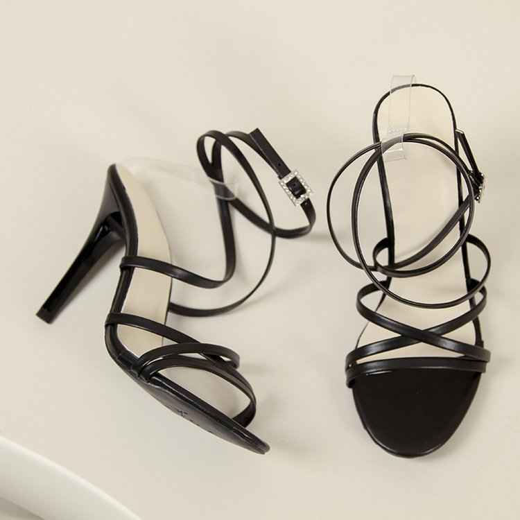 Pointed-Toe Stiletto Heels for Women with Buckle Detail