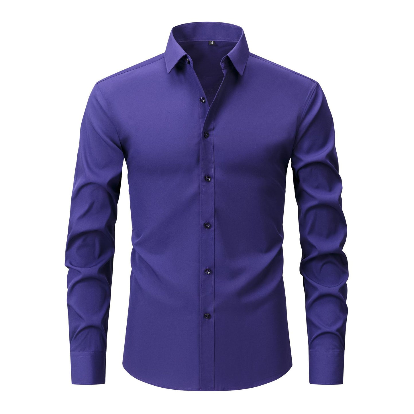 Full Elastic Force Men's Shirt in Natural Color with Buttons