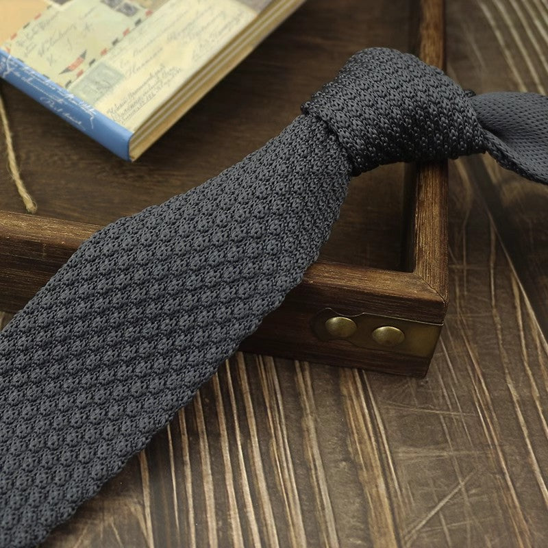 Narrow Woolen College Style Knitted Tie - Perfect Narrow Knitted Tie for Stylish Looks - Neon North Clothing