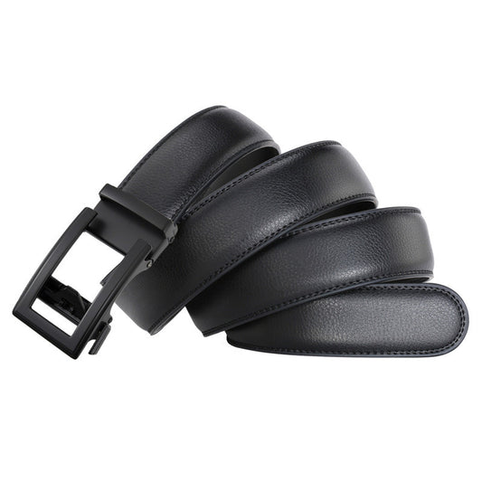 Men's Leather Automatic Belt with Hollow Multi-Color Two-Layer Cowhide Buckle - Neon North Clothing