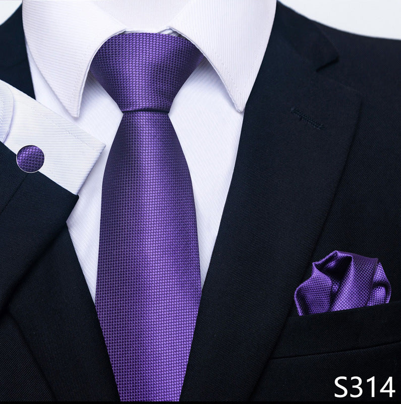 Men's Formal Wear Tie Set with Creative All-Match Scarf and Cuff Buckle - Neon North Clothing