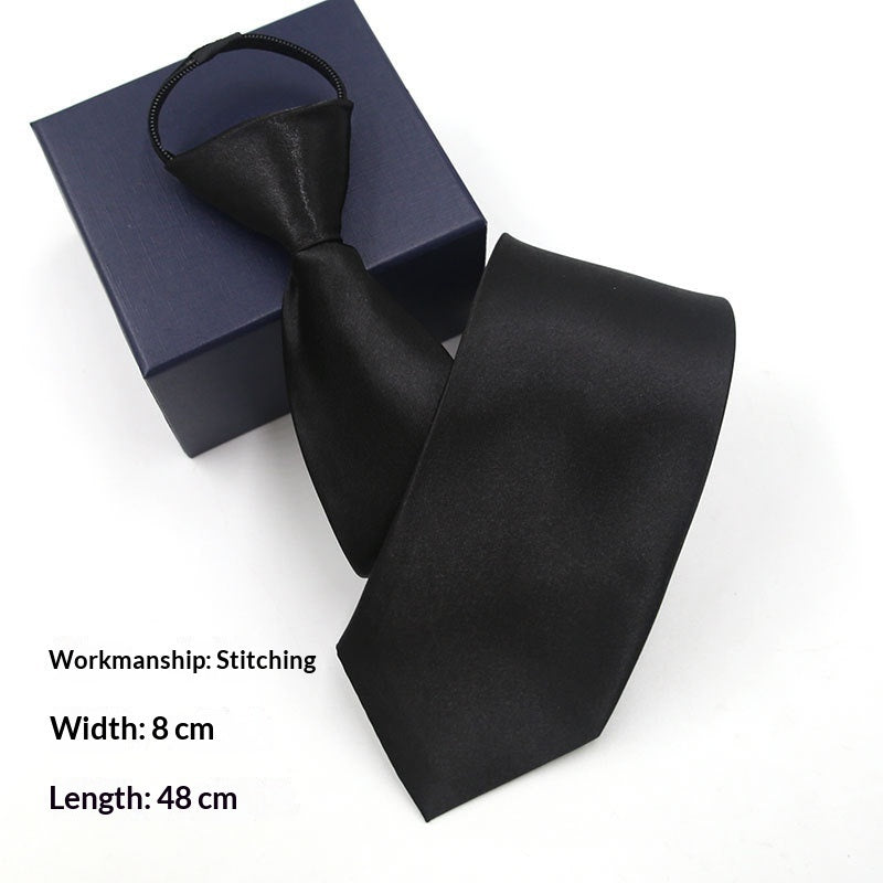 Mens Formal Zipper Tie with Blue Stripes for Business Attire - Neon North Clothing